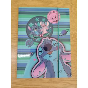 A4 méretű, papir gumis mappa, Stiches mintával