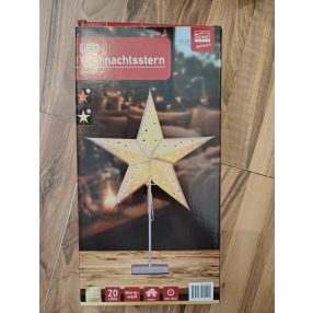   papírból készült, LED-es fényforrással ellátott Home Ideas Seasons karácsonyi asztali csillag dekoráció