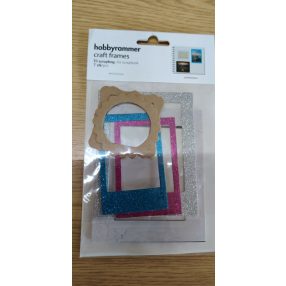 7 darabos, csillogó és mintás scrapbook keretek