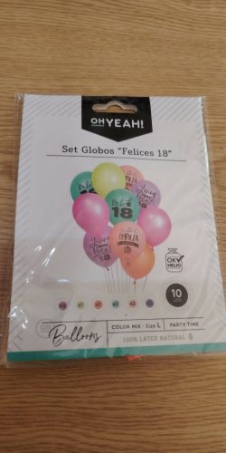 OhYeah! márkájú, „Felices 18” feliratú, 10 darabos vegyes színű - 18. születésnapra