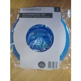   Ernesto márkájú, kb. 20 cm átmérőjű, 2 darabos szilikon fedő készlet kék