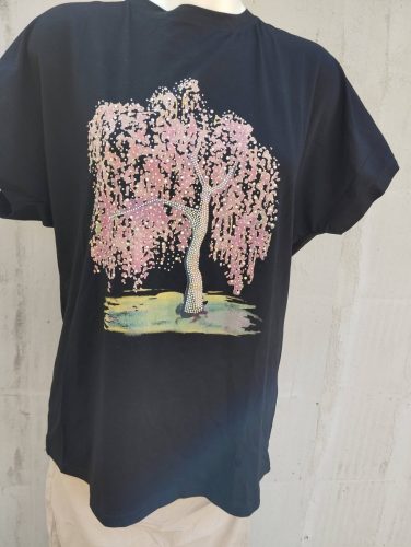 Új, XL/XXL csodaszèp strasszos fa mintás poló 
