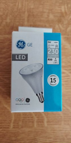 General Electric (GE) R50 típusú, E14-es foglalatú, 3W-os LED fényforrás 